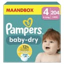 Pampers Baby-Dry maat 4, 204 luiers, 6 kg-14 kg, met een Stop & Protect-zakje aan de achterkant van de luier voor 100% doorlekvrije nachten