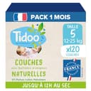 Tidoo - Luiers maat 5 12-25 kg - Milieuvriendelijke en duurzame babyluiers - Wegwerpverzorging met natuurlijke samenstelling - Milieuvriendelijk en geschikt voor de gevoelige huid - Set van 3 x 40 artikelen