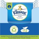 KLEENEX Fresh - Vochtig toiletpapier (12 verpakkingen van 42 vellen) – wegwerpbaar in het toilet – 100% natuurlijke vezels – zonder kunststof – zonder parfum – zonder alcohol