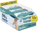 Pampers 99% water babydoekjes - 12 verpakkingen van 60 doekjes = 720 babydoekjes