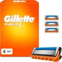 Gillette Fusion5 scheermesjes, 4 originele reservemesjes voor heren met een grotere glijstrip voor zacht glijden en 5 messen voor een ongelooflijk grondige en comfortabele scheerbeurt