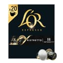 LOR Espresso Ristretto coffee pods x20 Intensity 11 (Pack of 1, total 20 capsules)
